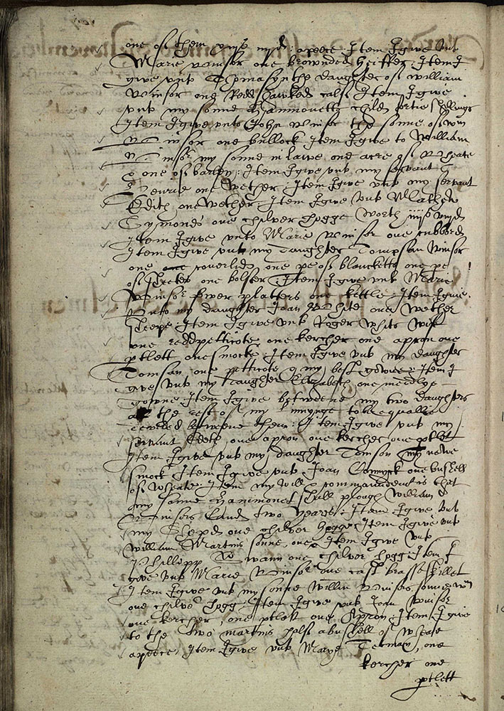 Will of Elizabeth White Widow 1607