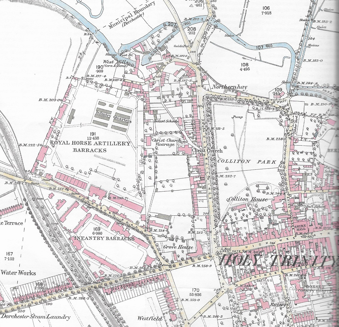 Map Fordington Barracks 1886