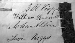 Signature Levi Riggs 1882